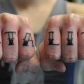 Finger Lettering Fonts tattoo by Renaissance Tattoo