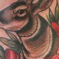 Old School Neck Deer tattoo by Renaissance Tattoo