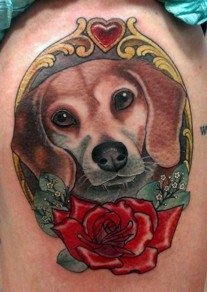 Tatuaż Pies Medalik przez Archive Tattoo
