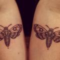 Arm Dotwork Moth tattoo by Left Hand Path