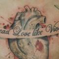 Chest Heart Lettering Fonts tattoo by Mai Tattoo