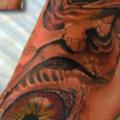 Foot Eye Cover-up tattoo by Mai Tattoo