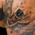 Shoulder Realistic Bear tattoo by Mai Tattoo