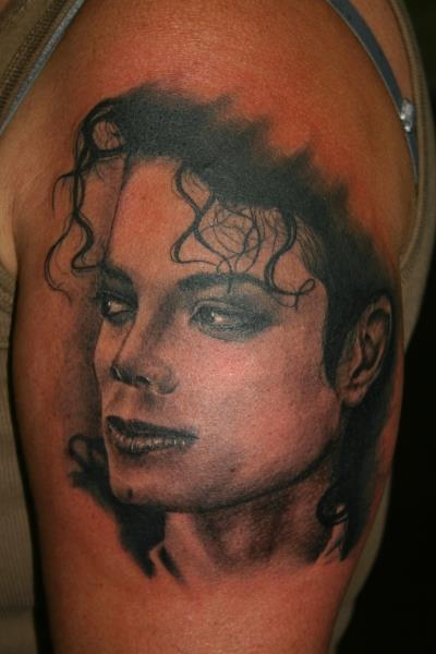 Porträt Realistische Michael Jackson Tattoo von Corpus Del Ars