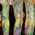 Fantasy Clock Women Sleeve tattoo by Mikky Tattoo