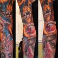 Skull Women Eye Sleeve tattoo by Negative Karma