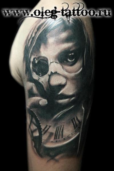 Shoulder Fantasy Women Tattoo by Oleg Tattoo