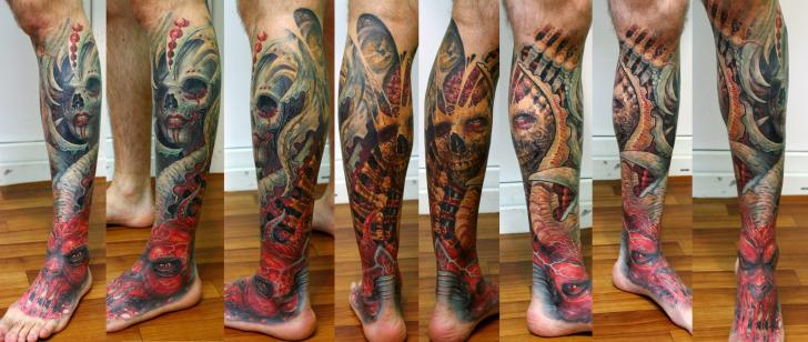 Fantasie Waden Bein Tattoo von Tattoo X