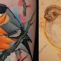 tatuaje Brazo Realista Pájaro por Oleg Turyanskiy