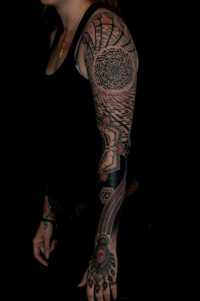 Tatuaggio Braccio Dotwork di Gerhard Wiesbeck