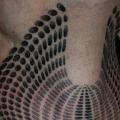 tatuaż Szyja Podbródek Dotwork przez Gerhard Wiesbeck