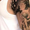 Shoulder Angel tattoo by Wicked Tattoo