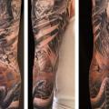 Schlangen Engel Teufel Sleeve tattoo von Wicked Tattoo