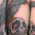Totenkopf Rabe tattoo von Die Stichelei