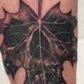 Arm Skull Leaf tattoo by Nemesis Tattoo