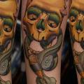 Arm Snake Skull tattoo by Nemesis Tattoo