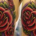 Shoulder Flower tattoo by Nemesis Tattoo