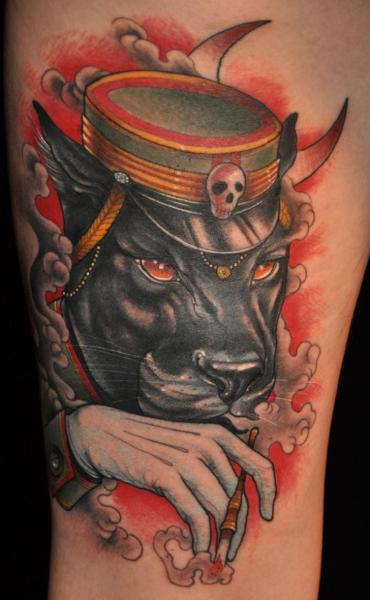 Tatuaje Fantasy Perro por Scapegoat Tattoo