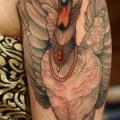 Shoulder Goose tattoo by Scapegoat Tattoo