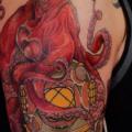 Shoulder Octopus tattoo by Scapegoat Tattoo