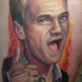 Portrait Realistic Thigh tattoo by Steve Wimmer