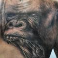 tatuaje Hombro Realista Espalda Gorila por Pure Vision Tattoo