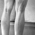 Leg Dotwork Line tattoo by Dots To Lines