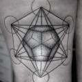 tatuaje Dotwork Geométrico Muslo por Dots To Lines