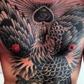Brust Old School Adler Bauch tattoo von Seven Devils