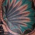 Thigh Gramophone tattoo by Seven Devils