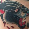 Old School Panther Oberschenkel tattoo von Seven Devils