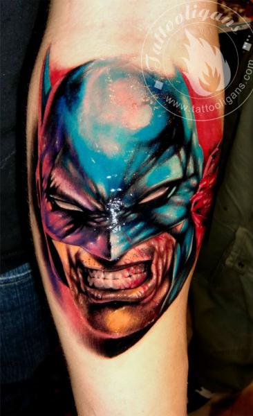 Arm Fantasy Batman Tattoo by Tattoo Ligans