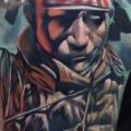 Shoulder Realistic Warrior tattoo by Tattoo Ligans