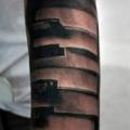 Arm 3d Piano tattoo by 2nd Face