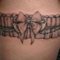 Realistic Thigh Garter tattoo by 2nd Face