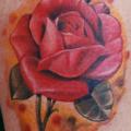 Realistische Bein Blumen tattoo von Vaso Vasiko Tattoo