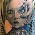 Shoulder Fantasy Women tattoo by Vaso Vasiko Tattoo