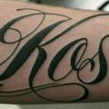 Arm Lettering tattoo by Elektrik Revolver