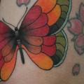 New School Bein Schmetterling tattoo von Elektrik Revolver
