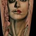 Arm Fantasy Mexican Skull Women tattoo by SW Tattoo