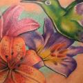 Shoulder Flower Bird tattoo by SW Tattoo