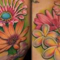 Shoulder Flower tattoo by SW Tattoo