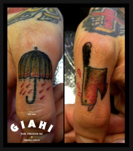 Old School Finger Tattoo by Jack Gallowtree