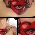 Herz Flügel Brust 3d tattoo von Yomico Art