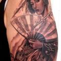 Shoulder Japanese Geisha tattoo by Rember Tattoos