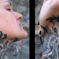 Neck Chin tattoo by Spider Monkey Tattoos