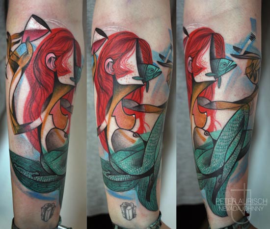 Arm Fantasie Sirene Tattoo von Peter Aurisch