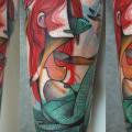 tatuaje Brazo Fantasy Sirena por Peter Aurisch