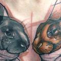 Rabbit Breast Draw tattoo by Peter Aurisch