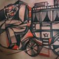 tatuaje Pecho Abstracto Carro por Peter Aurisch